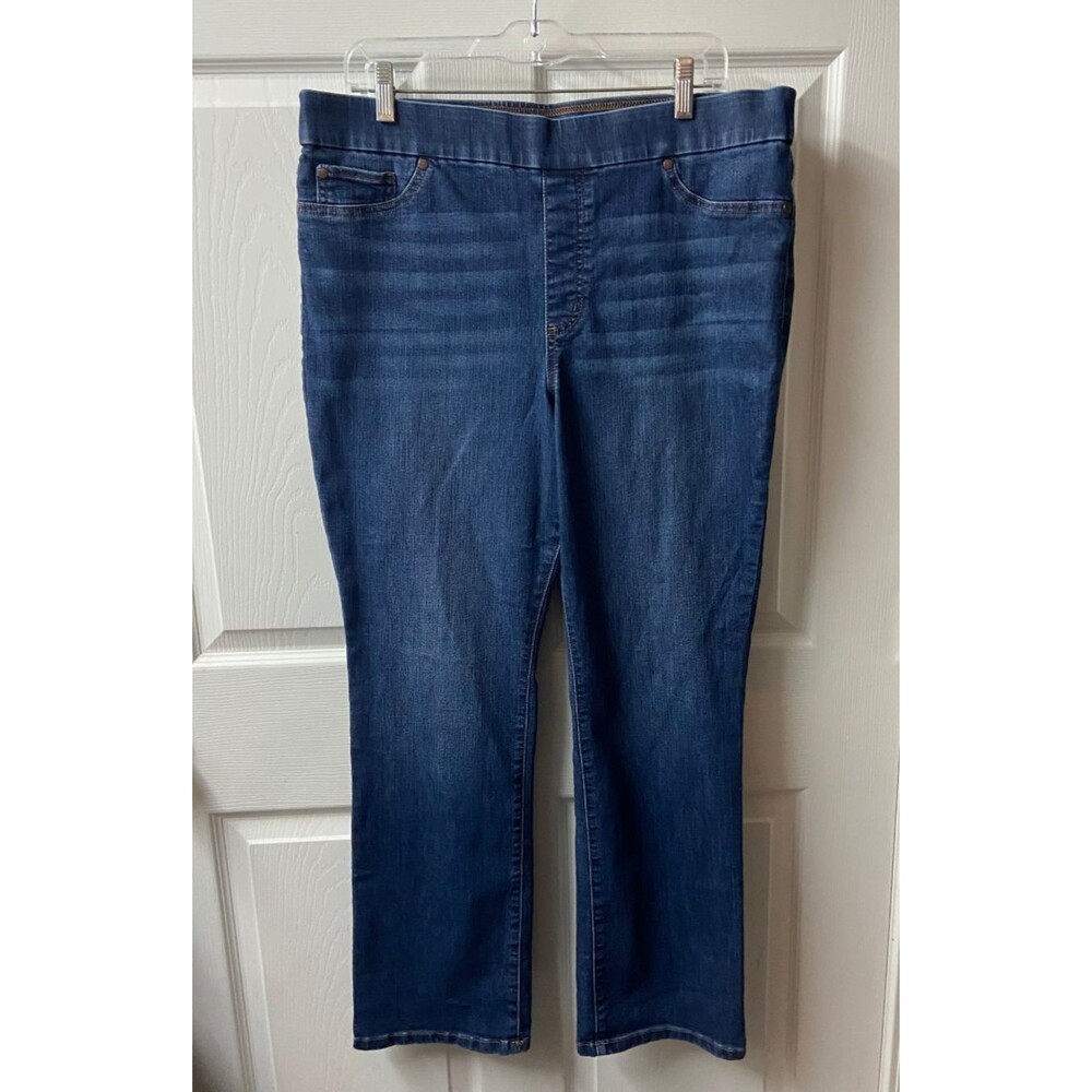 Kim Rogers Womens Blue Denim Jeans Size 16 36 X31 Tummy Control Straight Leg
